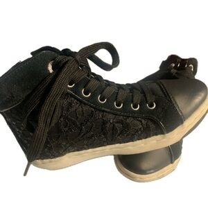 Geox Black Lace Trim High cut Shoes sneakers girls US size 1